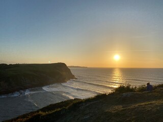 sunset over the sea in northern spain