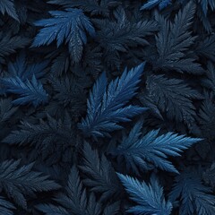 seamless texture frost patterns create captivating blue resembling delicate leaves, perfect for backgrounds. design embodies artistic chaos, enhancing visual appeal generative ai