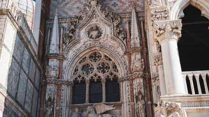 Stunning architectural details of a historic building in Venice during daylight