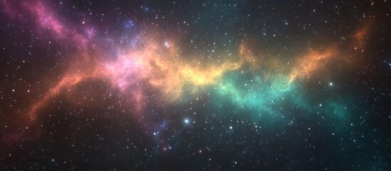 Fototapeta premium Cosmic Symphony: A vibrant nebula tapestry with celestial stardust display