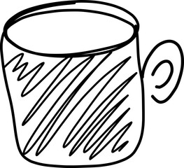 hand drawn mug vector