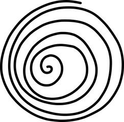 hand drawn spiral vector silhouette