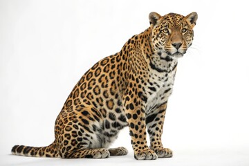 Obraz premium Majestic Jaguar: Powerful Apex Predator in Studio Setting Isolate on White Background