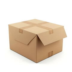 Fototapeta premium Cardboard box with creases and compression marks for shipping 