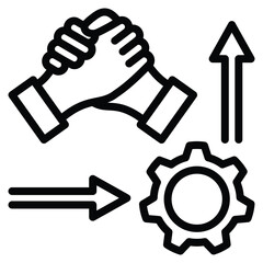 Next Level Partnerships Icon Line Vector Illustration