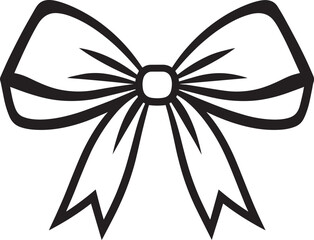 Ribbon Bow Knot Silhouette in Black | Decorative Gift Wrap Illustration Vector Format