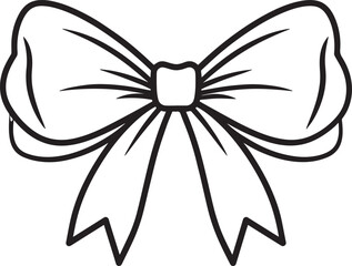 Ribbon Bow Knot Silhouette in Black | Decorative Gift Wrap Illustration Vector Format