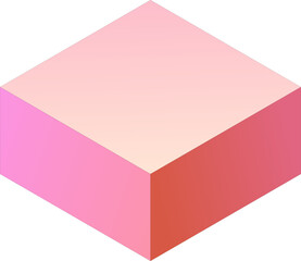 A 3D pink cube with realistic shading and a glossy finish, placed in isometric view on a white background for a clean, modern geometric look.