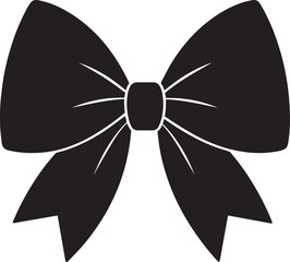Ribbon Bow Knot Silhouette in Black | Decorative Gift Wrap Illustration Vector Format