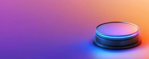 Obraz premium Quantum Computing entanglement concept. Abstract gradient background with a circular object.