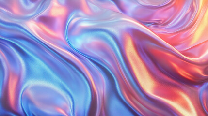 Obraz premium Abstract iridescent fabric folds, vibrant colors. Background texture. Use design element