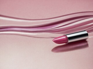 pink lipstick on a black background