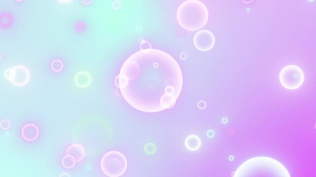 Looped dreamy bubbles and rainbow lights background animation.