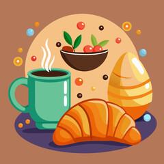 breakfast with croissants