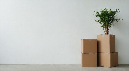 plant in a box in the room