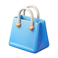 3d rendered stylish blue handbag