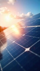 Sleek Modern Solar Panel Array Harnessing Sunlight for Clean Energy A Close-Up View of Efficient Renewable Technology
