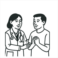 Doctor and patient asian. Doctor consulting with a patient