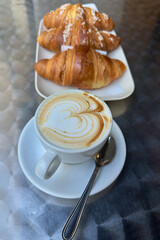 croissant and cappuccino 