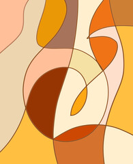 abstract line illustration with warm color tone 