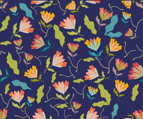 This seamless floral vector pattern features hand-drawn summer flowers arranged in a quick-repeat layout, ideal for digital printing, textiles, packaging, and creative craft projects. Each pattern com