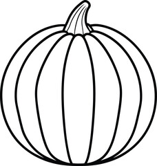 Simple line art drawing of a pumpkin vegetable