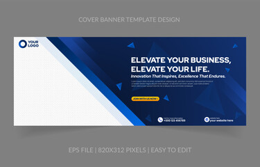 abstract background template business banner with image space replacement for social media and website promotion