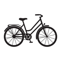 Elegant black bicycle silhouette isolated on white background ideal for various design projects