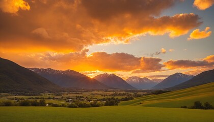 sunset in the mountains