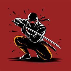  Ninja Samurai  silhouette