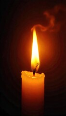 Mesmerizing Flickering Candle Flame Warm Orange and Yellow Hues Create a Peaceful Ambiance Perfect for Relaxation, Meditation, and Spiritual Themes