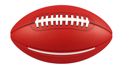 3d red rugby ball isolated on white background