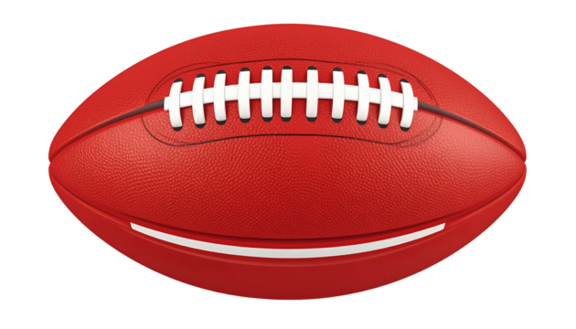 3d red rugby ball isolated on white background