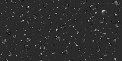 Water Drops Stock Image In Black Background