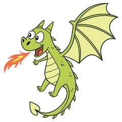 Obraz premium Dragon cartoon design for logo, t-shirt, tattoo, cards illustration vector design.