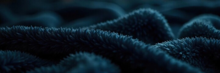 Luxuriously Soft Black Plush Fabric Close-up Texture Evoking Deep Sleep and Peaceful Rest