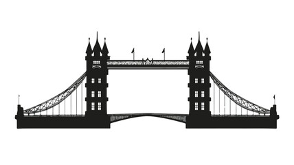 Tower Bridge Silhouette Simple Flat Vector Isolated Illustration