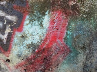 Dynamic Urban Grunge Wall with Faded Graffiti