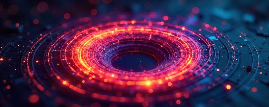 Hypnotic Swirling Circles Abstract Motion Graphics for Technology, Energy, and Cyclical Processes - Powered by Adobe