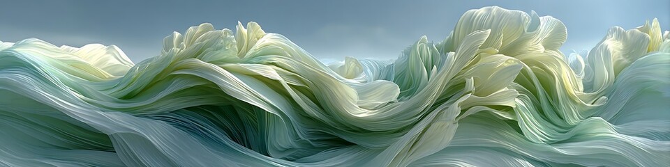 Mint green pastel abstract dreamscape with ethereal textures and smooth lines