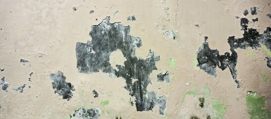 Heavily Peeling Paint and Damaged Wall Texture