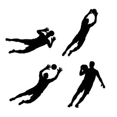 Goalkeeper and ball silhouette