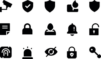 Security & Protection Silhouette Icon Bundle