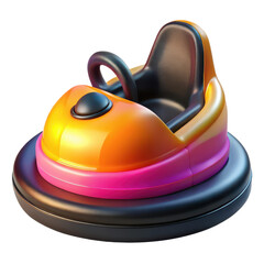 Isolated bumper car ride amusement park carnival fair attraction fun vehicle game play equipment 3d render