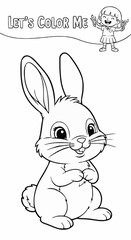 Children's coloring pictures of a rabbit