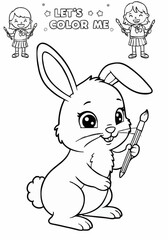 Children's coloring pictures of a rabbit
