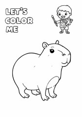 Obraz premium Children's coloring pictures of a capybara
