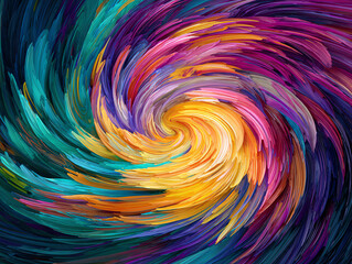 Vibrant swirl of colors in abstract design.