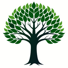 Obraz premium vector tree with green leaves