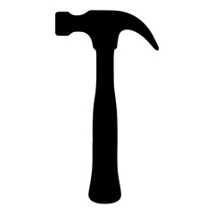 Hammer icon with transparent background symbolizing construction and tools
